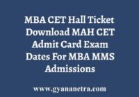 MAH MBA CET Hall Ticket