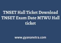 TNSET Hall Ticket Exam Date