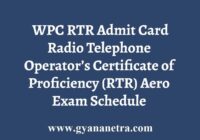 WPC RTR Aero Admit Card