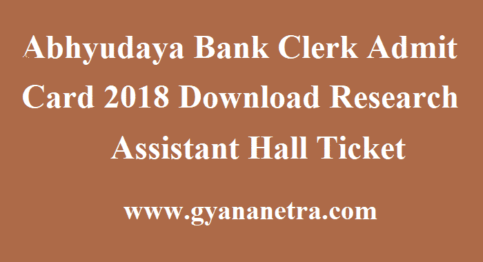 Abhyudaya Bank Clerk Admit Card