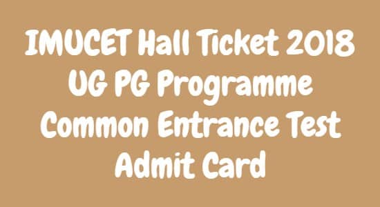 IMUCET Hall Ticket