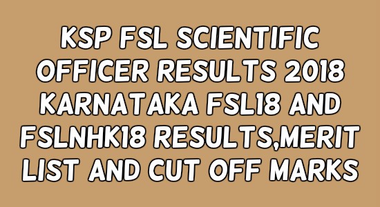 KSP FSL Scientific Officer Results