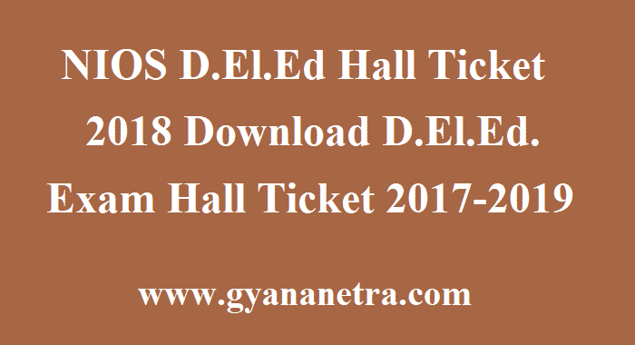 NIOS D.El.Ed Hall Ticket