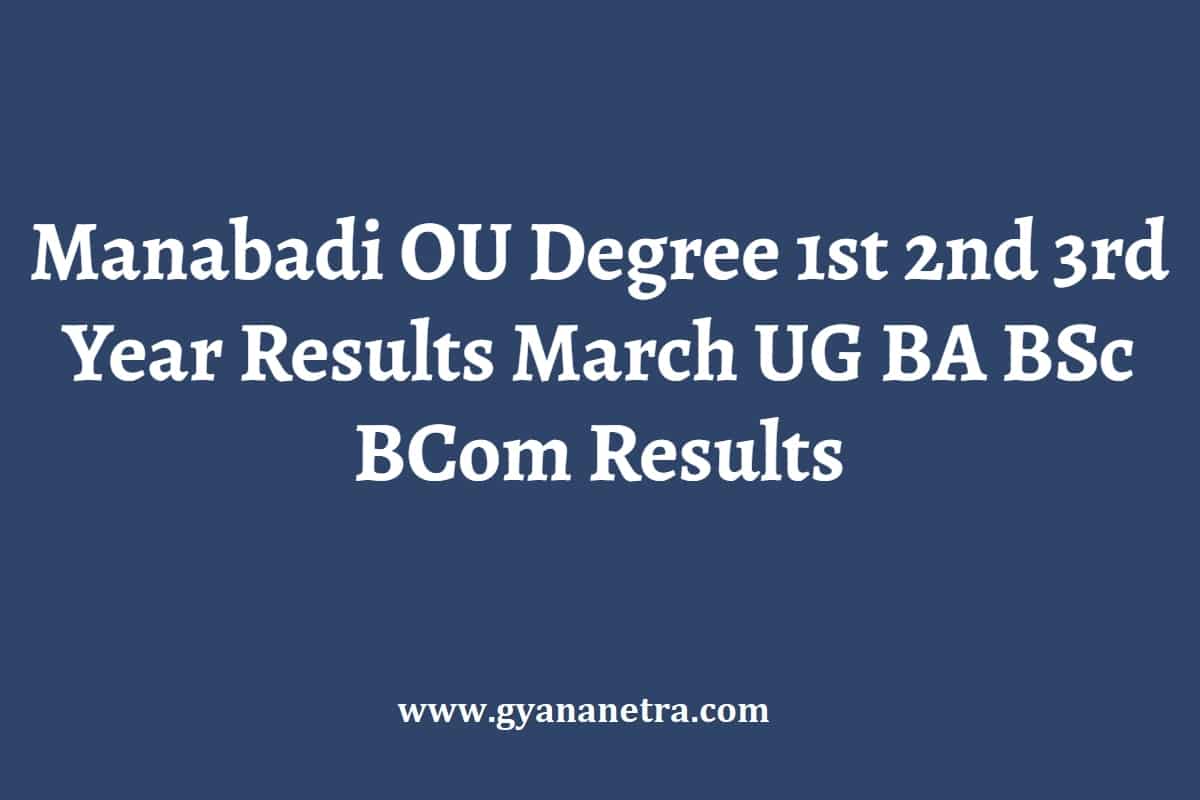 OU Degree Revaluation Results 2024 Manabadi Declared Semester Wise