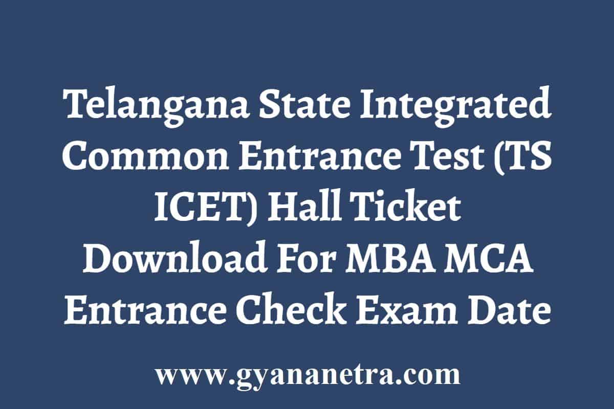 TS ICET Hall Ticket 2024 PG Entrance Exam Admission