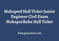 Mahapwd Hall Ticket Exam Dates