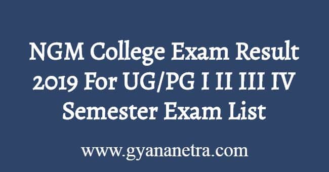 NGM College Exam Result 2019