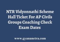 NTR Vidyonnathi Scheme Hall Ticket