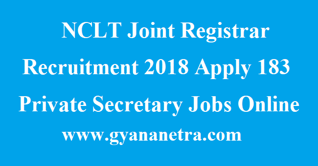 NCLT Joint Registrar Recruitment
