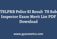 TSLPRB Police SI Result Merit List
