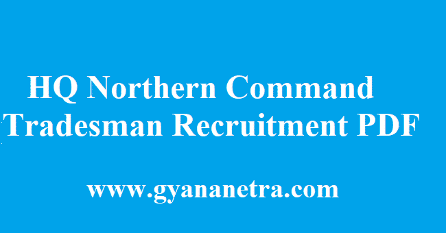 HQ Northern Command Recruitment 2018