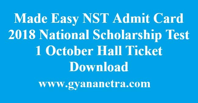 Made Easy NST Admit Card