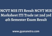 NCVT MIS ITI Result Semester Exam