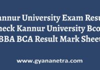 Kannur University Exam Result Check Online