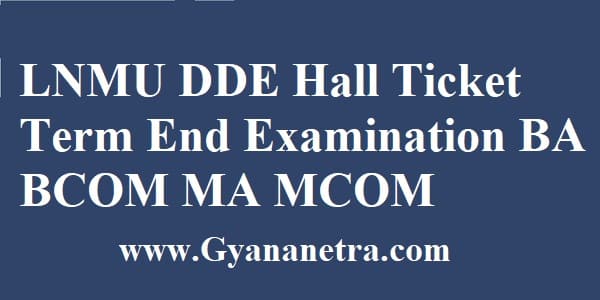 LNMU DDE Hall Ticket Download