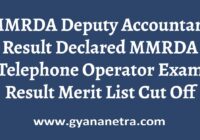 MMRDA Deputy Accountant Result Merit List