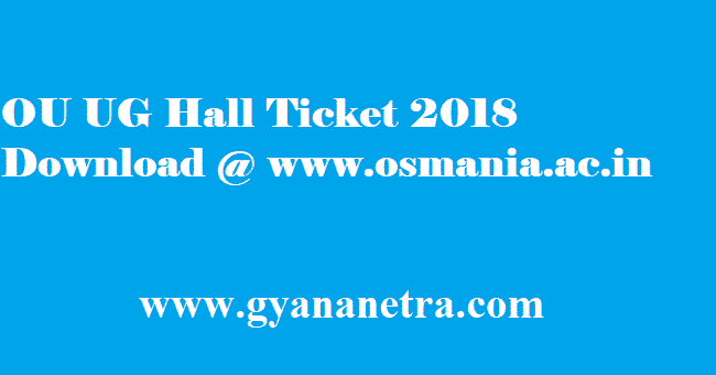 OU UG Hall Ticket 2018