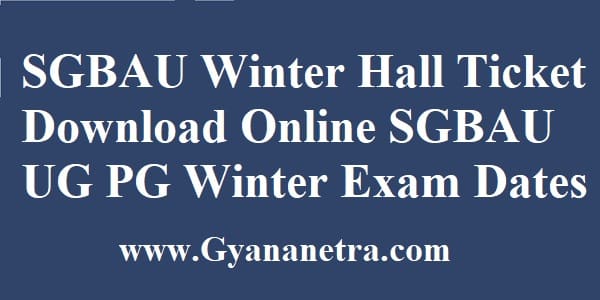 SGBAU Winter Hall Ticket Download Online