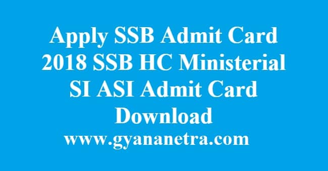Apply SSB Admit Card