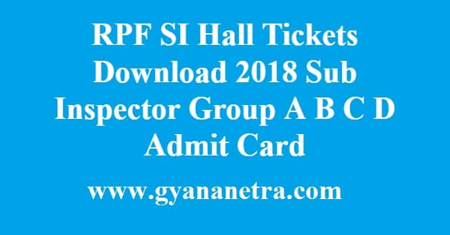 RPF SI Hall Tickets