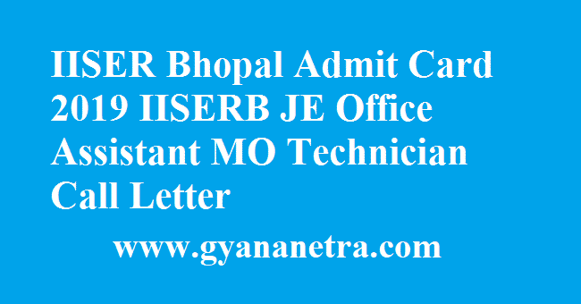 IISER Bhopal Admit Card