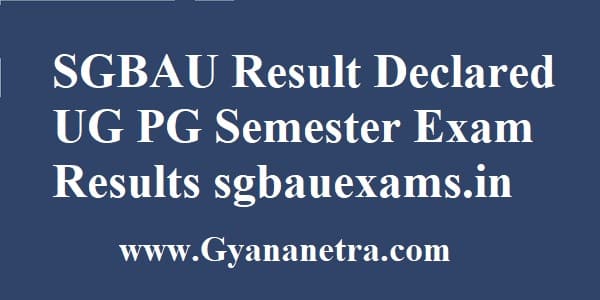 SGBAU Result UG PG Semester Exam