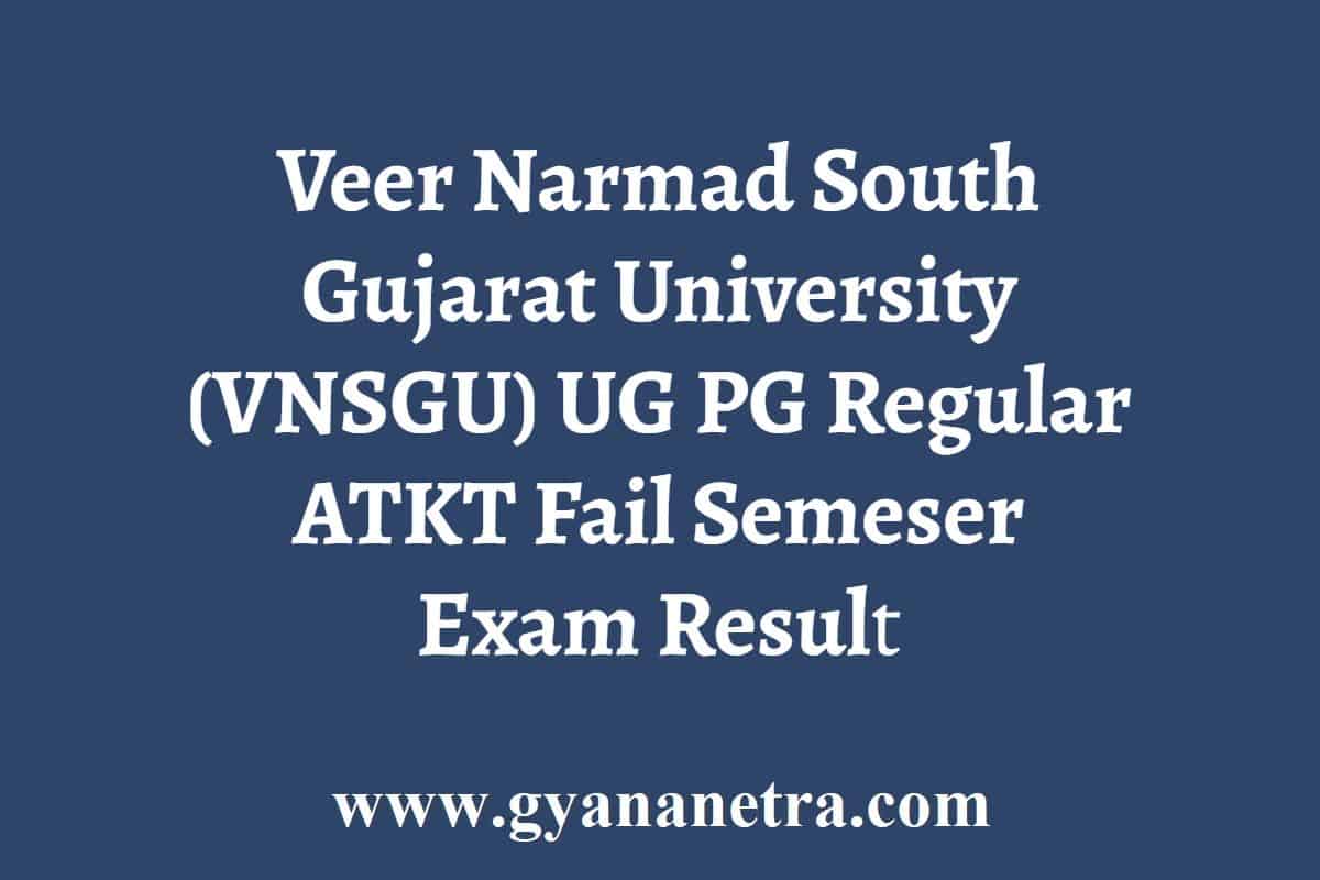 VNSGU Result 2024 Declared Oct Nov UG PG Semester Exam Result