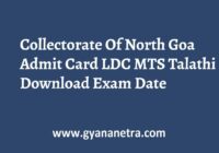 Collectorate Of North Goa Admit Card Exam Dates