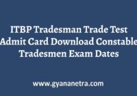 ITBP Tradesman Trade Test Admit Card