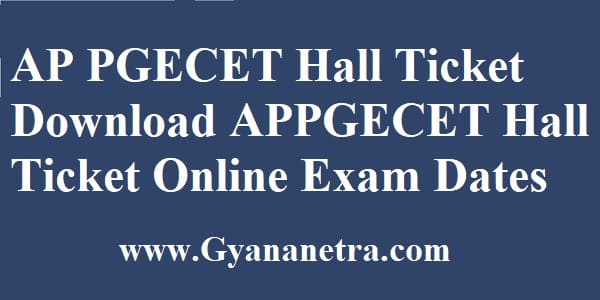 AP PGECET Hall Ticket Download Online