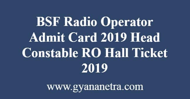 BSF Radio Operator Admit Card