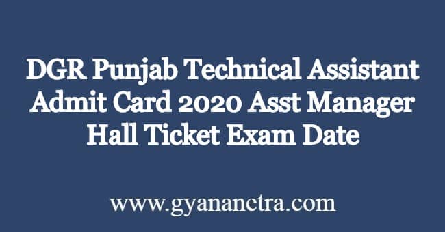 DGR-Punjab-Technical-Assistant-Admit-Card