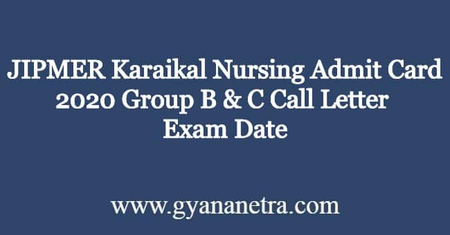 JIPMER-Karaikal-Nursing-Officer-Admit-Card