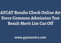 AFCAT Results Merit List