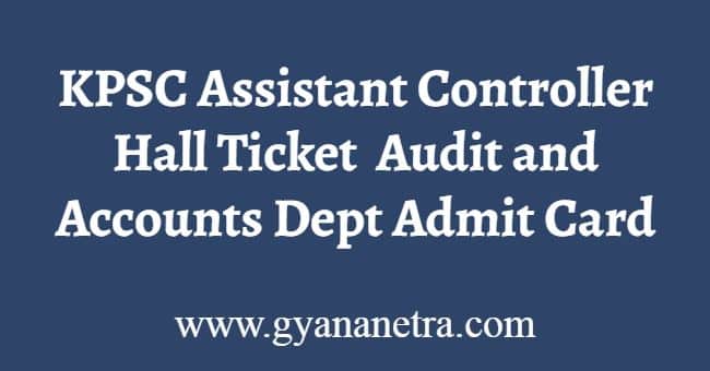 KPSC Assistant Controller Hall Ticket