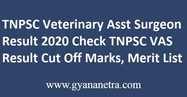 TNPSC Veterinary Assistant Surgeon Result
