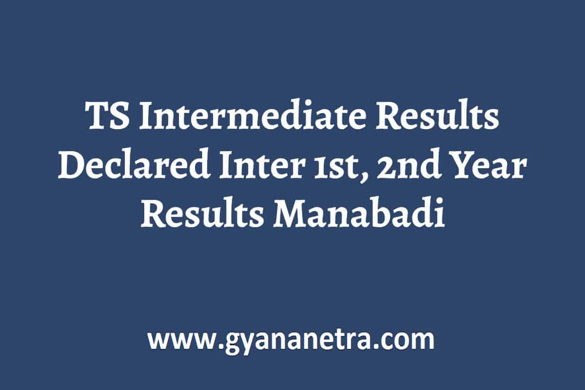 TS Intermediate Results 2024 Declared Inter 1st, 2nd Year Results