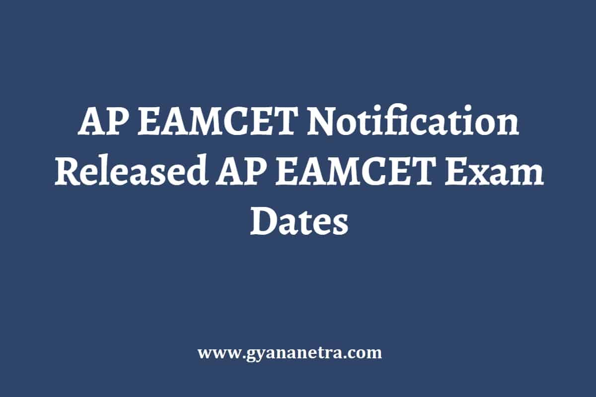 AP EAMCET 2024 Notification Released AP EAMCET Exam Dates