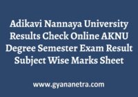 Adikavi Nannaya University Results Check Online