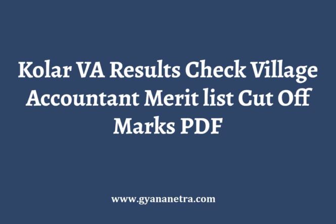 Kolar VA Results Merit List