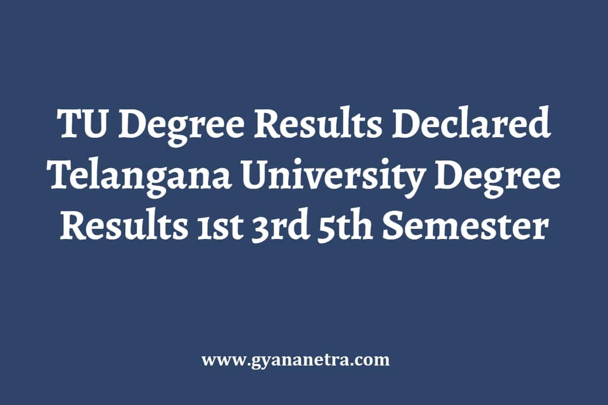 TU Degree Results 2024 Telangana University Degree Results