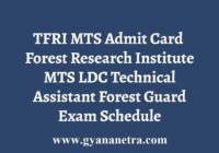 Forest Research Institute Admit Card