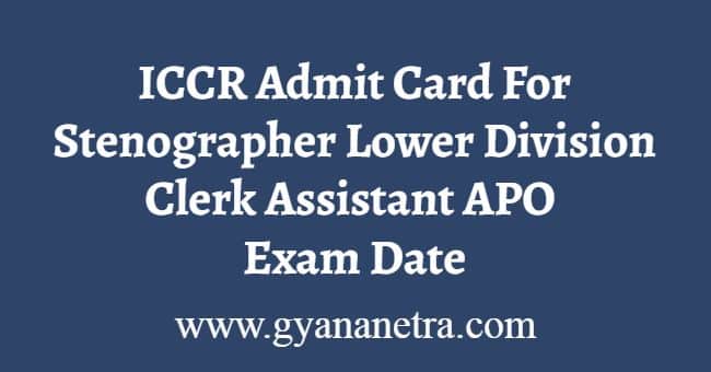 ICCR Admit Card