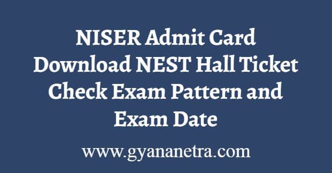 NISER Admit Card