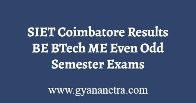 SIET Coimbatore Results