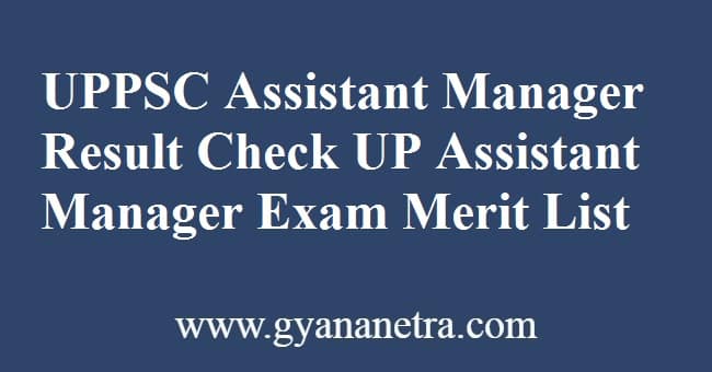 UPPSC Assistant Manager Result Merit List