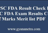 KPSC FDA Result Merit List