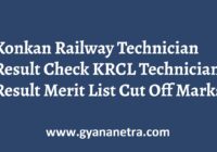 Konkan Railway Technician Result Check Online
