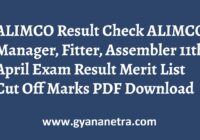 ALIMCO Result Merit List Cut Off Marks