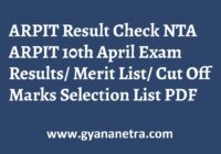 ARPIT Result NTA Exam